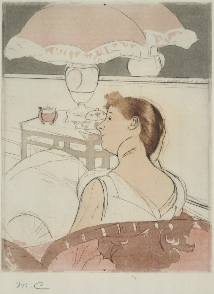 Mary Cassatt, The Lamp, 1890–1. Drypoint, soft-ground etching, and aquatint on paper, from two plates. Yale University Art Gallery: Gift of Jan and Warren Adelson, Mr. and Mrs. N. Lee Griggs, Jr., B.A. 1951, Anthony M. Schulte, B.A. 1951, Mark Rudkin, B.A. 1951, and purchased with the Everett V. Meeks, B. A. 1901, and the Walter H. and Margaret Dwyer Clemens, B.A. 1951, Funds 